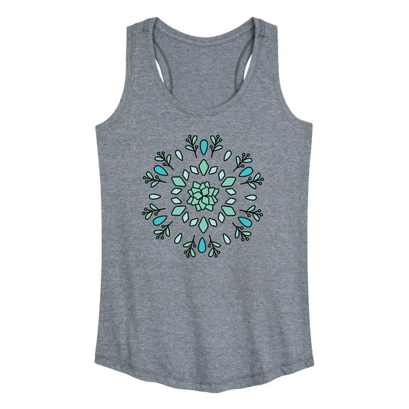 Instant Message - Succulent Mandala - Women's Racerback Tank Top