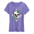 thumbnail image 1 of Instant Message - Succulent Skull Women's Short Sleeve Graphic T-Shirt, 1 of 4