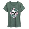 thumbnail image 1 of Instant Message - Succulent Skull Women's Short Sleeve Graphic T-Shirt, 1 of 5