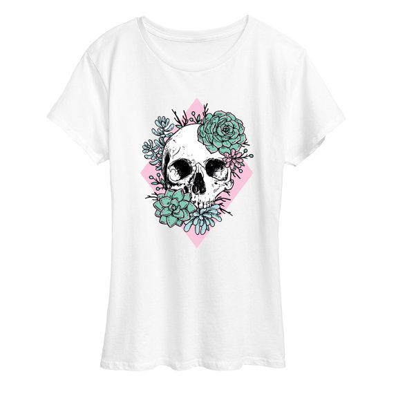 Instant Message - Succulent Skull Women's Short Sleeve Graphic T-Shirt