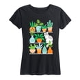 thumbnail image 1 of Instant Message - Succulents Cat on Shelves - Women's Short Sleeve Graphic T-shirt, 1 of 5