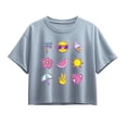 thumbnail image 1 of Instant Message - Summer Emojis Short Sleeve Boxy Graphic T-Shirt, 1 of 5