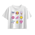 thumbnail image 1 of Instant Message - Summer Emojis Short Sleeve Boxy Graphic T-Shirt, 1 of 5