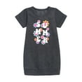 thumbnail image 1 of Instant Message - Summer Flowers - Toddler & Youth Girls Fleece Dress, 1 of 5