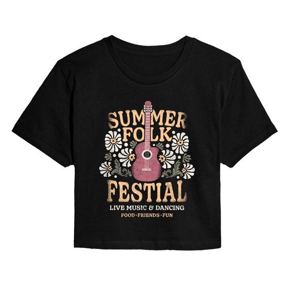 Instant Message - Summer Folk Festival Poster Cropped Graphic T-Shirt