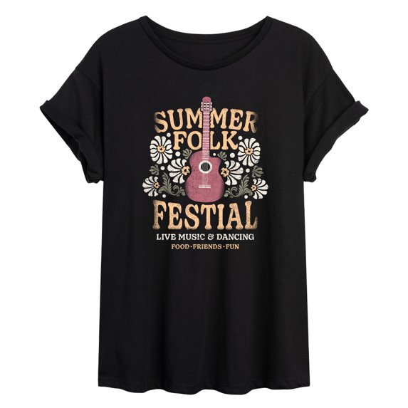 Instant Message - Summer Folk Festival Poster Oversized Graphic T-Shirt