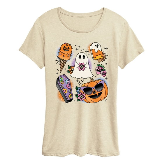 Instant Message - Summerween Tattoo Flash - Women's Short Sleeve Graphic T-Shirt
