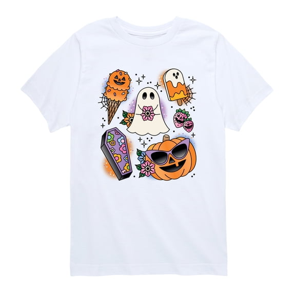 Instant Message - Summerween Tattoo Flash Short Sleeve Graphic T-Shirt