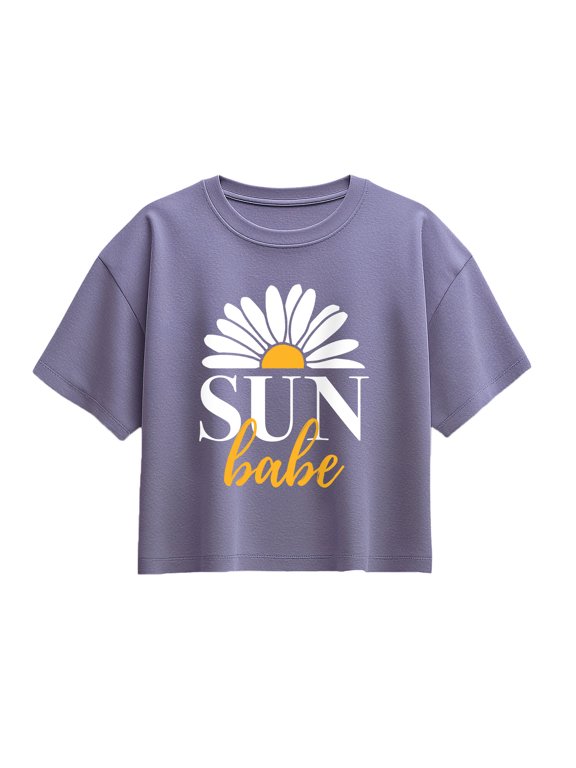 - Sun Babe Short Sleeve Boxy Graphic T-Shirt