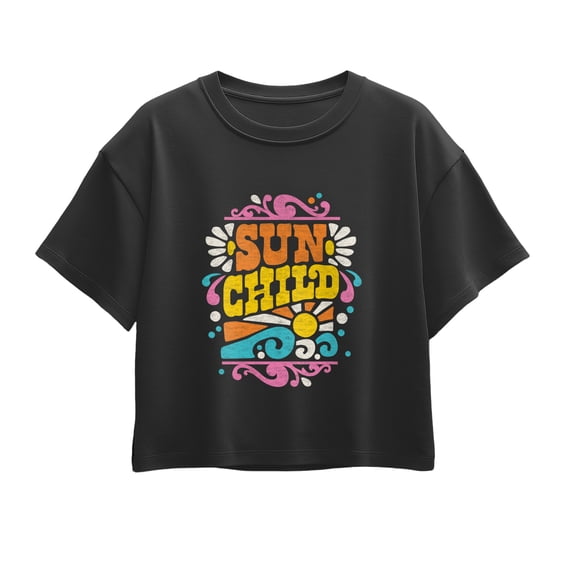 Instant Message - Sun Child Short Sleeve Boxy Graphic T-Shirt