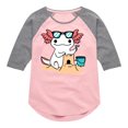 thumbnail image 1 of Instant Message - Sun, Fun, & Sandcastles - Toddler & Youth Girls Raglan Graphic T-Shirt, 1 of 6