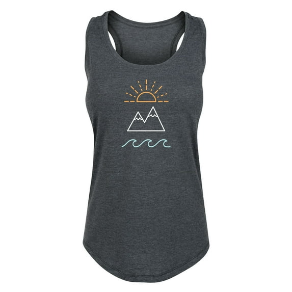 Instant Message - Sun Mountain Wave - Women's Racerback Tank