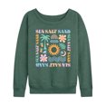 thumbnail image 1 of Instant Message - Sun Salt Sand Icons - Women's Lightweight French Terry Long Sleeve Shirt, 1 of 6