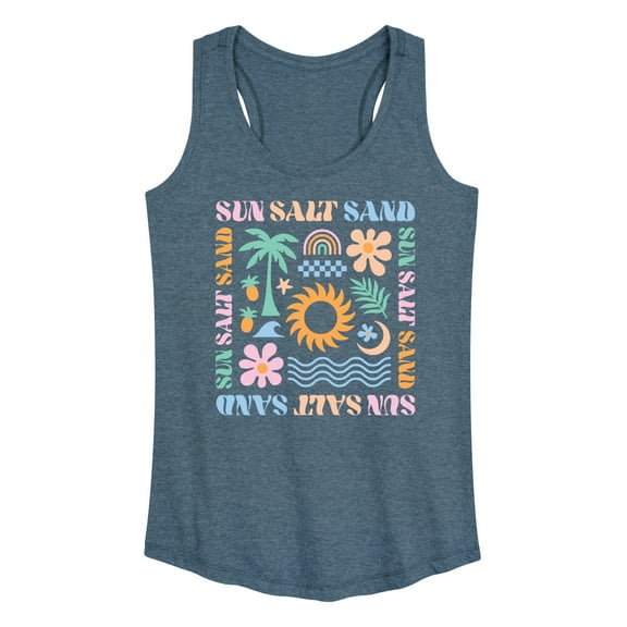 Instant Message - Sun Salt Sand Icons - Women's Racerback Tank Top