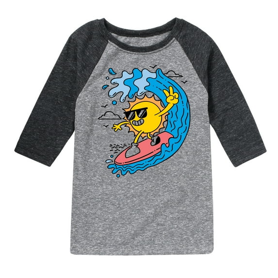 Instant Message - Sun Surfer - Toddler & Youth Raglan Graphic T-Shirt