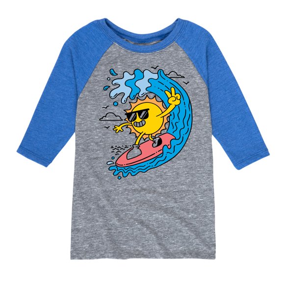 Instant Message - Sun Surfer - Toddler & Youth Raglan Graphic T-Shirt