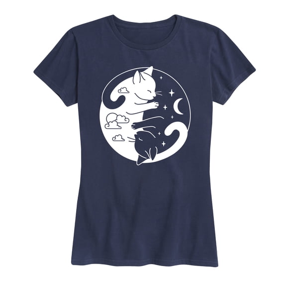 Instant Message - Sun and Moon Cats Women's Short Sleeve Graphic T-Shirt