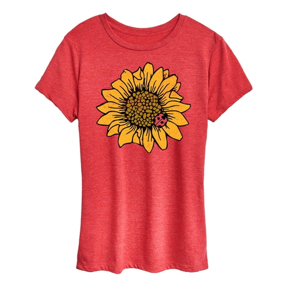 Instant Message - Sunflower Ladybug - Women's Short Sleeve Graphic T-Shirt