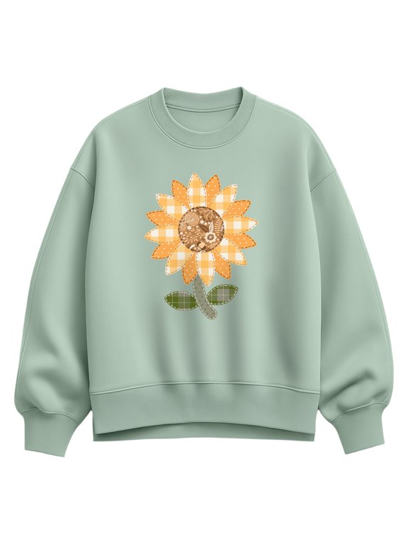 - Sunflower Patch Women's Oversized Fleece Crew Sweatshirt