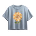 thumbnail image 1 of Instant Message - Sunflower Patch Short Sleeve Boxy Graphic T-Shirt, 1 of 5