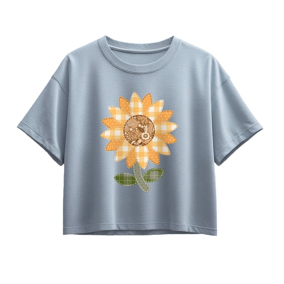 Instant Message - Sunflower Patch Short Sleeve Boxy Graphic T-Shirt