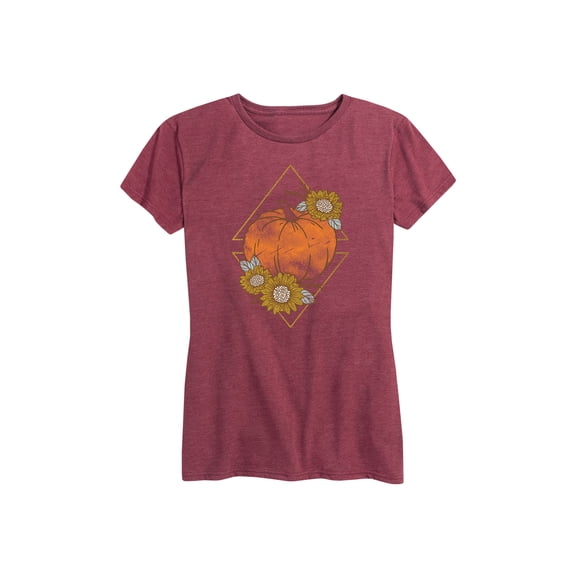 Instant Message - Sunflower Pumpkin Metallic Gold - Women's Short Sleeve Graphic T-Shirt