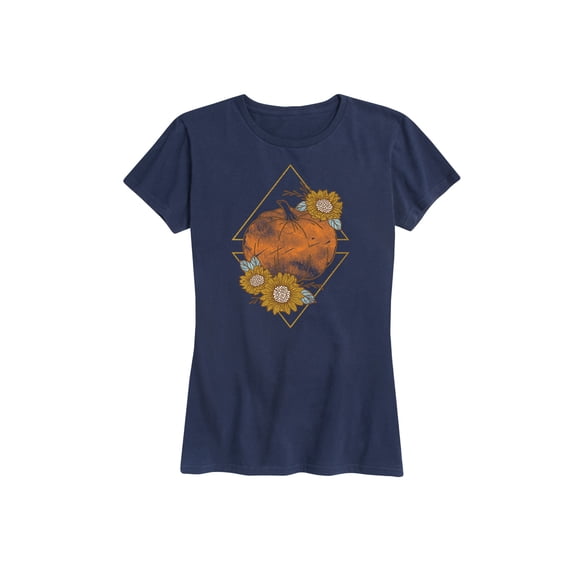 Instant Message - Sunflower Pumpkin Metallic Gold - Women's Short Sleeve Graphic T-Shirt