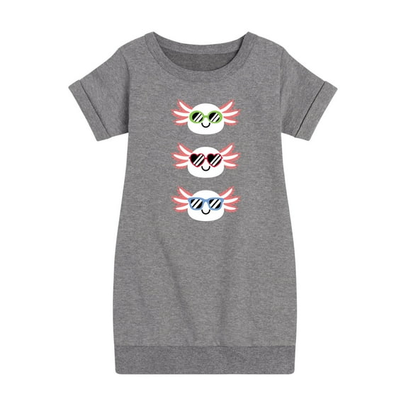 Instant Message - Sunglasses Axolotls - Toddler And Youth Girls Fleece Dress