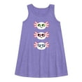 thumbnail image 1 of Instant Message - Sunglasses Axolotls - Toddler and Youth Girls A-line Dress, 1 of 1