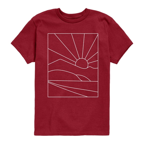 Instant Message - Sunny Vista Line Art Short Sleeve Graphic T-Shirt