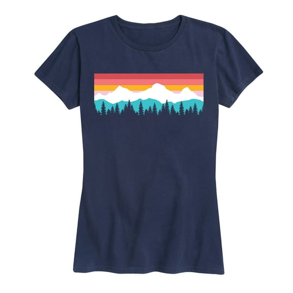 Instant Message - Sunset Mountain Scene - Women's Short Sleeve Graphic T-Shirt