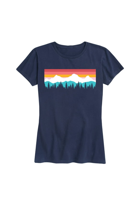 - Sunset Mountain Scene - Women's Short Sleeve Graphic T-Shirt