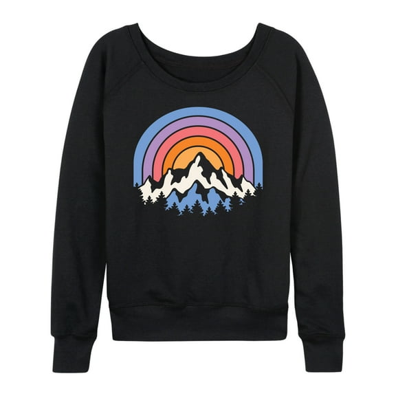 Instant Message - Sunset Mountains - Women's Lightweight French Terry Long Sleeve Shirt