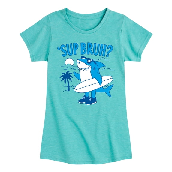 Instant Message - Sup Bruh Shark Fitted Short Sleeve Graphic T-Shirt