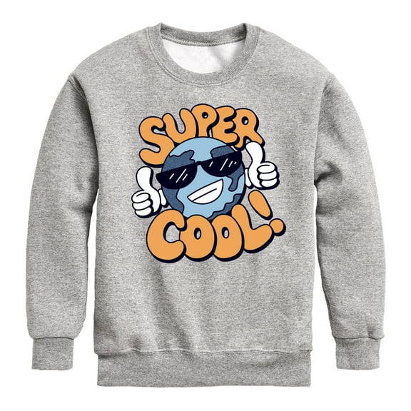 Instant Message - Super Cool Earth - Toddler & Youth Crewneck Fleece Sweatshirt