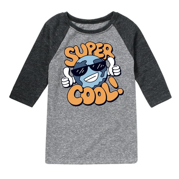 Instant Message - Super Cool Earth - Toddler & Youth Raglan Graphic T-Shirt