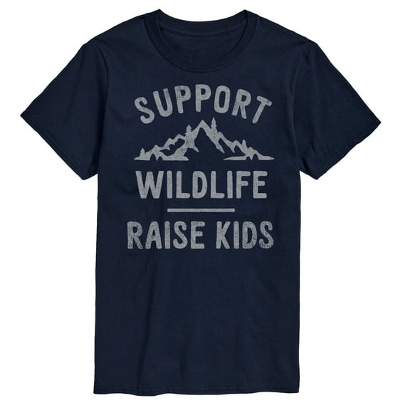 Instant Message -Support Wildlife Raise Kids - Men's Short Sleeve Graphic T-Shirt