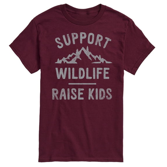 Instant Message -Support Wildlife Raise Kids - Men's Short Sleeve Graphic T-Shirt