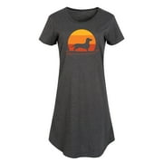 Instant Message - Surfing Dachshund Graphic T-shirt Dress