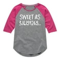 thumbnail image 1 of Instant Message - Sweet As 3 - Toddler & Youth Girls Raglan Graphic T-Shirt, 1 of 5