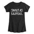 thumbnail image 1 of Instant Message - Sweet As 3 - Toddler & Youth Girls Short Sleeve Graphic T-Shirt, 1 of 6