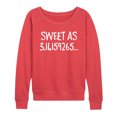 thumbnail image 1 of Instant Message - Sweet As 3 - Women's Lightweight French Terry Pullover, 1 of 6