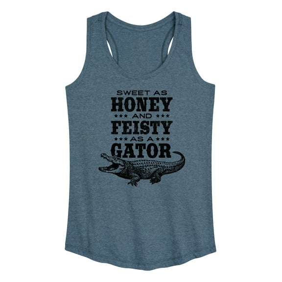 Instant Message - Sweet As Honey & Feisty As A Gator - Women's Racerback Tank Top