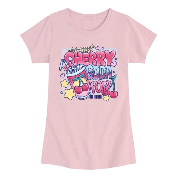 Instant Message - Sweet Cherry Soda Pop - Youth Girls Short Sleeve T-shirt