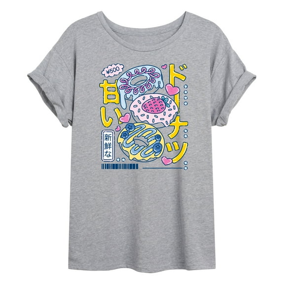 Instant Message - Sweet Fresh Donut - Women's Oversized Graphic T-Shirt