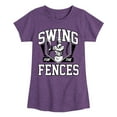 thumbnail image 1 of Instant Message - Swing For The Fences - Girls Fitted Short Sleeve Tee, 1 of 6