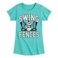 thumbnail image 1 of Instant Message - Swing For The Fences - Girls Fitted Short Sleeve Tee, 1 of 6