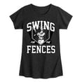 thumbnail image 1 of Instant Message - Swing For The Fences - Girls Fitted Short Sleeve Tee, 1 of 6