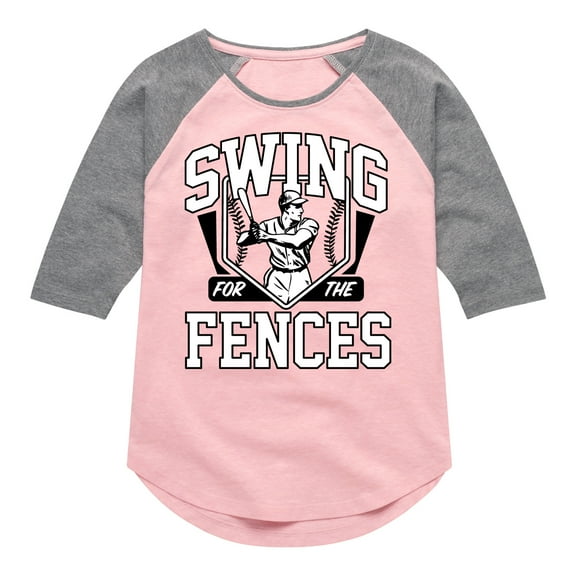 Instant Message - Swing For The Fences - Girls Shirt Tail Raglan