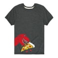 thumbnail image 1 of Instant Message - T Rex Eating Pizza  - Toddler And Youth Short Sleeve Graphic T-Shirt, 1 of 6